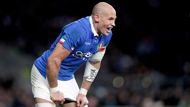 Sergio Parisse in action for Italy against England in 2019 Six Nations