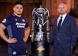 Sione Tuipulotu and Gregor Townsend at the 2026 Six Nations launch