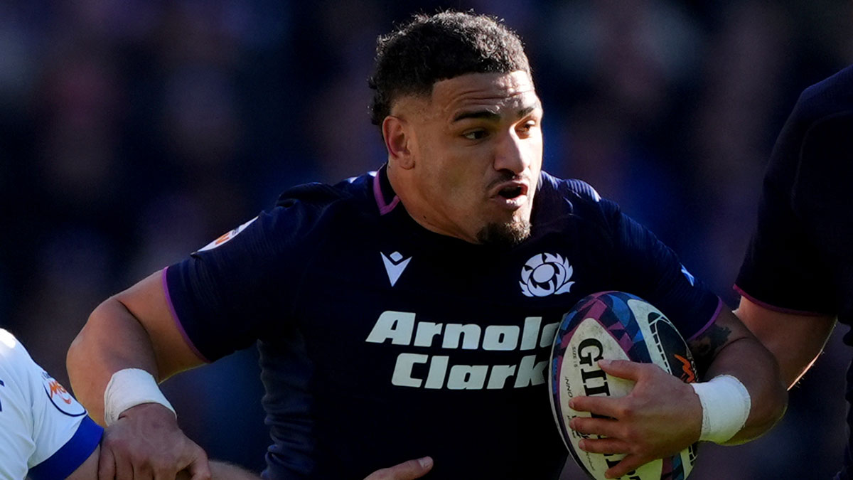 Sione Tuipulotu in action for Scotland v France during 2026 Six Nations