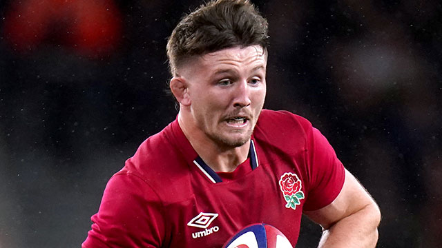 Tom Curry in action for England during 2021 autumn internationals