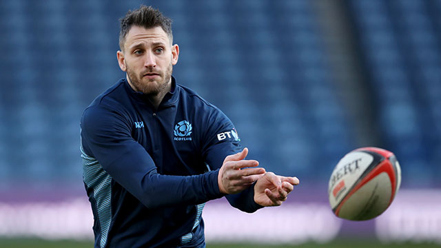 Tommy Seymour in training before Scotland v Italy match in 2019 Six Nations