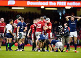 Wales players celebrate beating Scotland in 2022 Six Nations