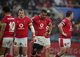 Wales players look dejected during match against Italy in 2025 Six Nations