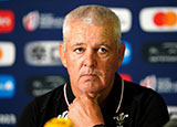 Warren Gatland during team announcement at 2023 Rugby World Cup