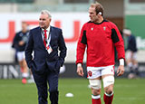 Wayne Pivac and Alun Wyn Jones before Wales v Scotland match during 2020 Six Nations