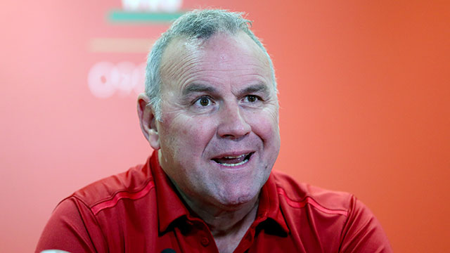 Wayne Pivac at a Wales press conference