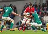 Will Rowlands in action for Wales against Ireland in 2022 Six Nations