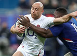 Willi Heinz in action for England against France in 2020 Six Nations